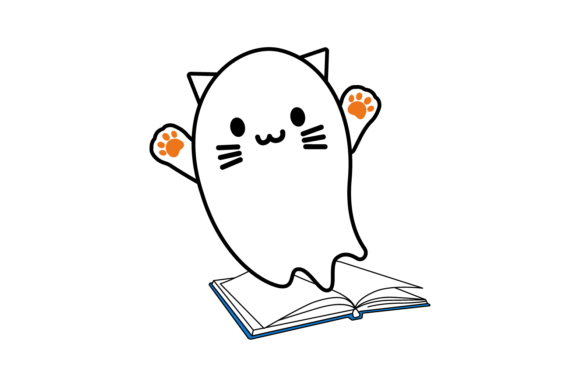 Halloween Book School Ghost Svg: Graphics & Illustrations