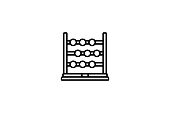 School Icon Abacus Line Black: Graphics & Icons