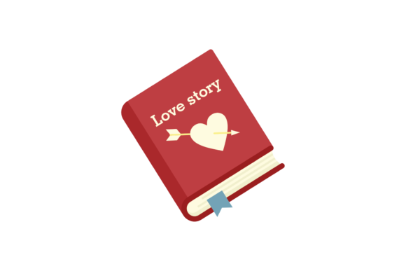 School Icon Book Love Story Svg: Graphics and Illustrations