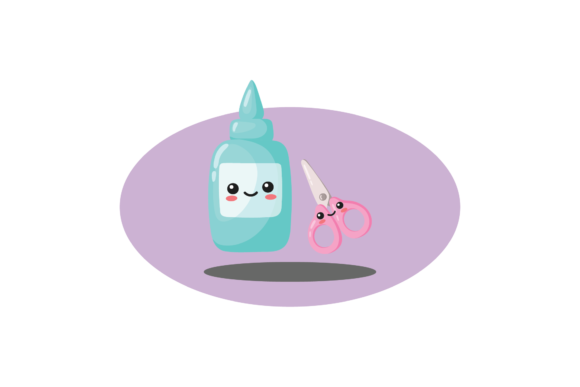School Kawaii Glue and Scissor Svg: Icons & Graphics Review
