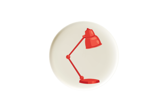 School Study Desk Lamp Icon: Graphics & Illustrations