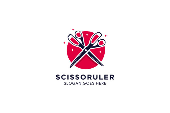 Scissor Ruler Logo Red: Graphics for Logos