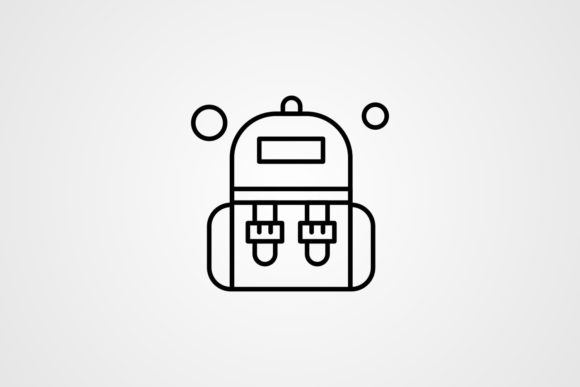 Vector School Bag Line Icon: Graphics & Icons